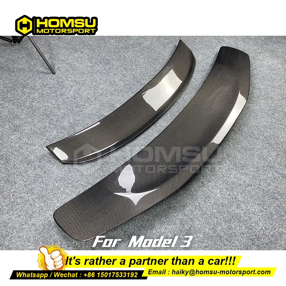 Спойлер для модели t-esla 3 спойлера из сухого углеродного волокна блестящие черные
