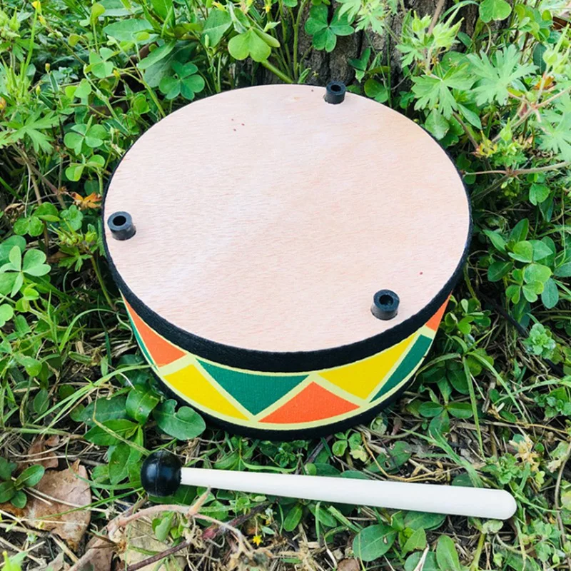 

Kids Percussion Drum-with Three Voices Beech Wood Drum Surface Comes with 1 Drum Stick