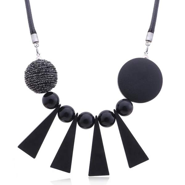 BLACK Подходящее ожерелье s& кулоны женские/массивные/бусины/Винтажные/Женские/большие/колье ожерелье Женские Подвески на шею для женщин MX045 - Окраска металла: BLACK