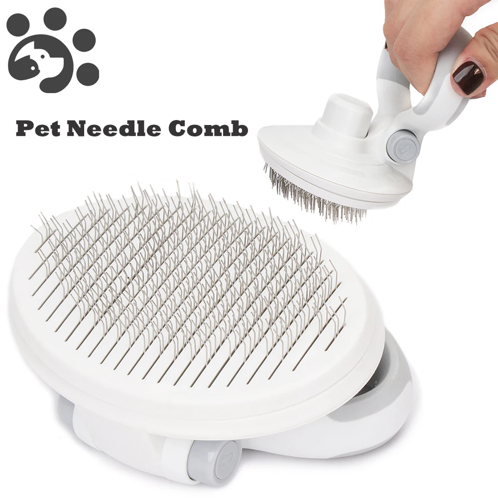 Щетка для вычесывания кошек металлическая расческа груминга собак и удаление