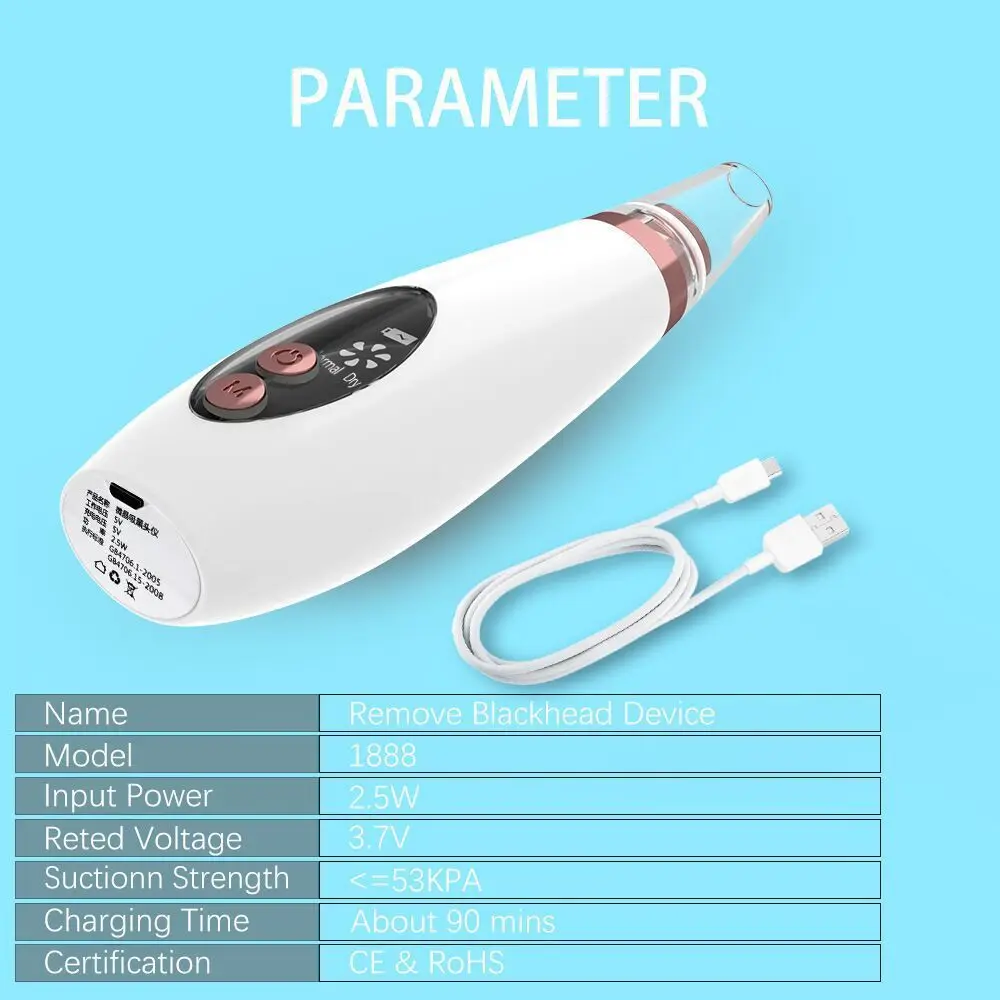 

Blackhead Remover Face Deep Nose Cleaner T Zone Pore Acne Pimple Removal Vacuum Suction Facial Beauty Clean Skin Tool