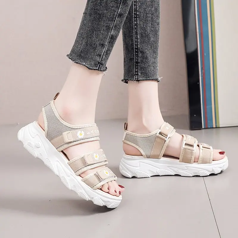 

Summer Women Sandals Flats Platform Soft Leather Casual Open Toe Non-slip Female Outdoor Beach Shoes Fashion Women Shoes