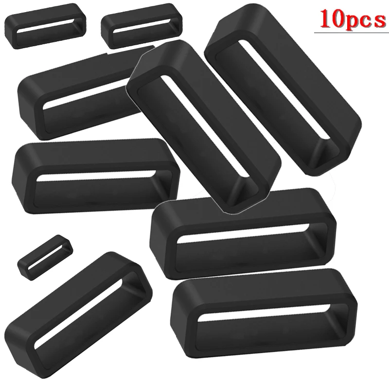

10PCS Soft Silicone Watch Band Strap Loops Rings Keepers Retainers Holders Watch Accessories 12 14 16 18 20 22mm 24mm 26 28 30mm