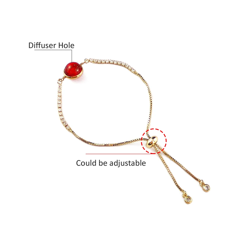1PC Murano Glass Essential Oil ball Gold Bracelet Chain with diffuser Hole Perfume Women Bracelets | Украшения и аксессуары