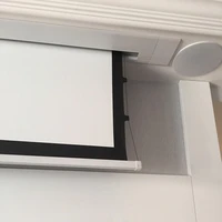 8k concealed in the ceiling%c2%a0electric white screen%c2%a0with closure doors motorized tab tension projection screen