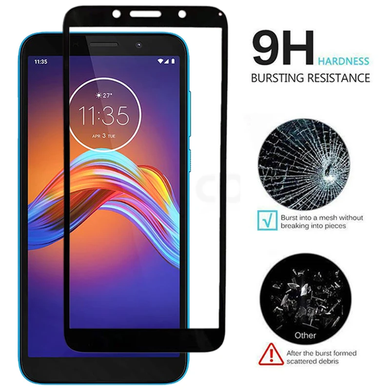 Закаленное защитное стекло с полным покрытием для Motorola Moto E6 Play Plus - купить по