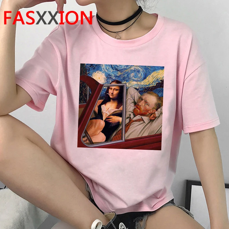 

Женская футболка с принтом Ван Гога, белая футболка с принтом в стиле Харадзюку, на лето
