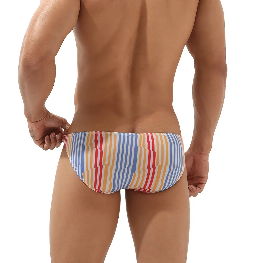 

2021 Summer Sexy Swimwear Men Gay Bikini Swimming Trunks Breathable Surffing Boxer Briefs Swimsuits Bathing Suit Beach Shorts