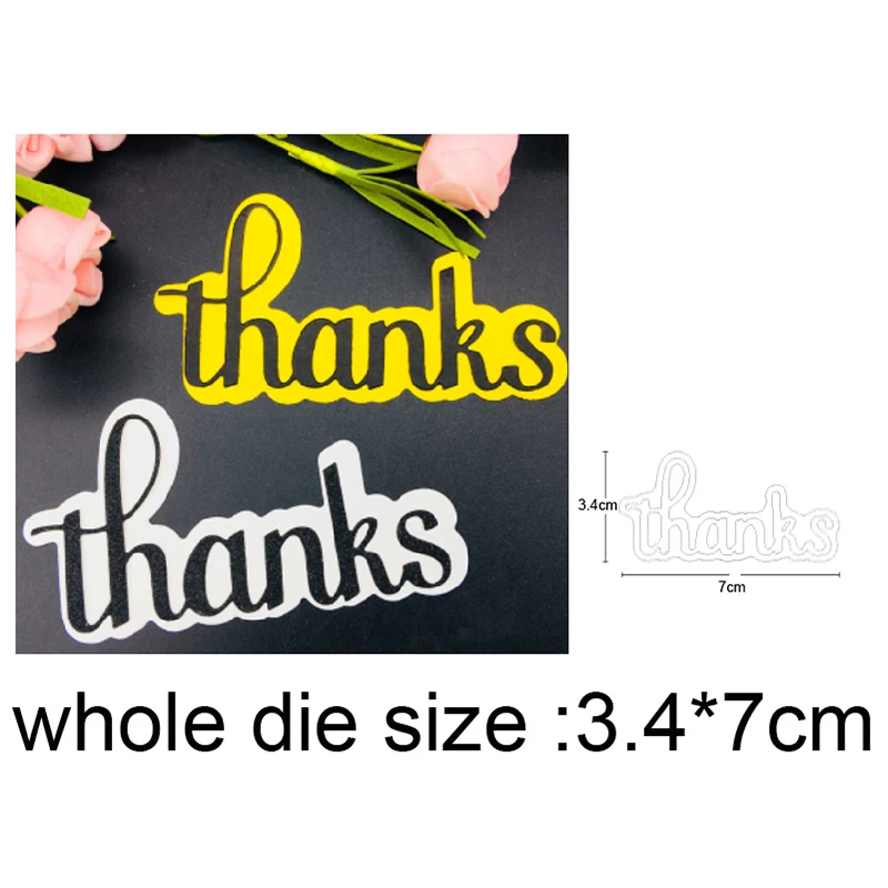 

Letter Thanks Metal Cutting Dies Stencils for DIY Scrapbooking dies Embossing Die Cuts Decorative Paper Cards Making Craft dies