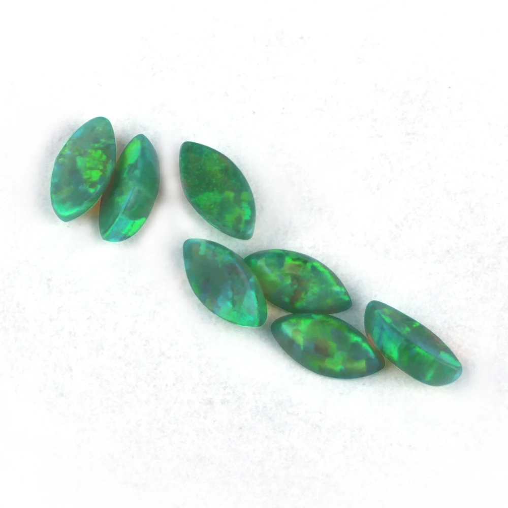 2*4mm 3*6mm 20pcs/lot Marquise Cabochon Flat Bottom OP11 Synthetic Green Loose Fire Opal | Украшения и аксессуары