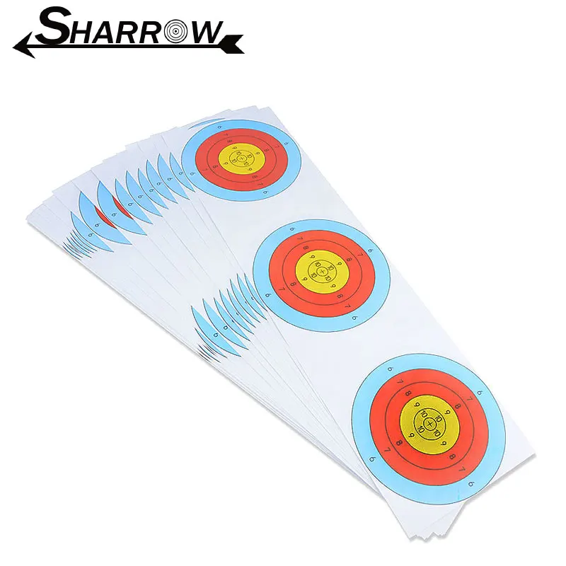 10 шт/20 штук 16x58 см мишени для стрельбы из лука Бумага 3 точечный стрельба из лука тренировочный лук и стрелы аксессуары