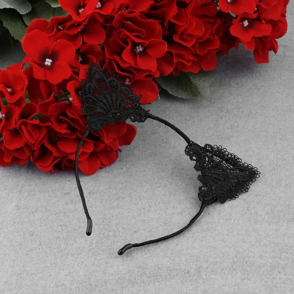 Кружевные повязки на голову с котенком для девушек и женщин модные головной убор