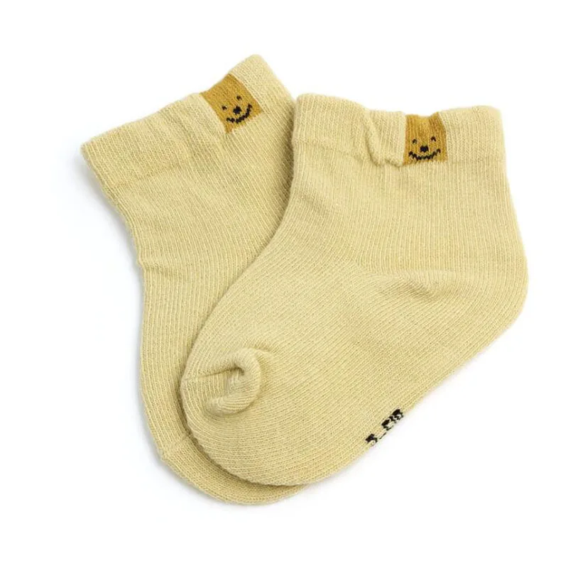 Light yellow 3 пара/лот, новые хлопковые однотонные детские носки для малышей, Повседневные детские носки-Тапочки - Цвет: Light yellow