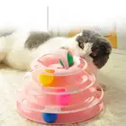 Трехуровневая игрушка для кошек, тренировка развлечение тарелка, башня для котят, треки, диск для интеллекта, развлечения, тройной диск, стаканы