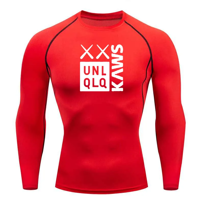 

Four Seasons Men Compression TShirt Fitness Bodybuilding Sports T-Shirt Long Sleeve Quick Dry Running T Shirt Men Fitness Tights
