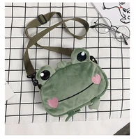 kawaii frog shoulder backpack crossbody bag coin purse messenger bags plush toy girls girlfriend kids children gift