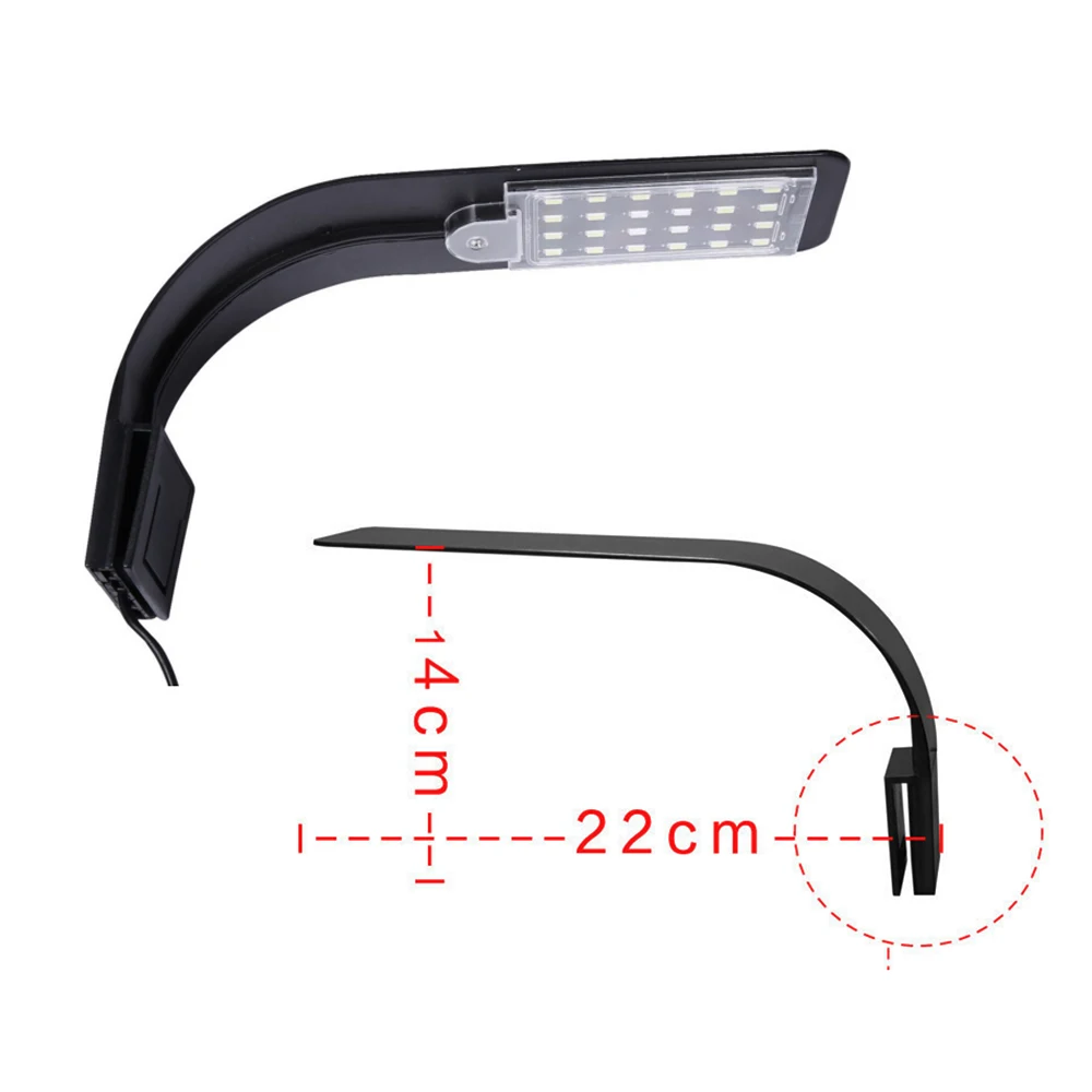 10W 24 LEDs Aquarium Light Anti-fog Clip-on LED Fish Tank for Planted Grow Waterproof Aquatic Lamp EU/US Plug | Дом и сад