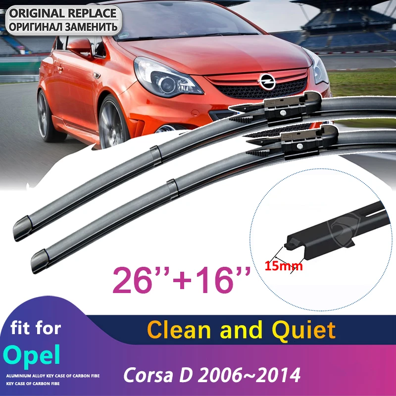 

for Vauxhall Opel Corsa D 2006~2014 Front Window Windscreen Wipers Car Wiper Blades Car Accessories Stickers