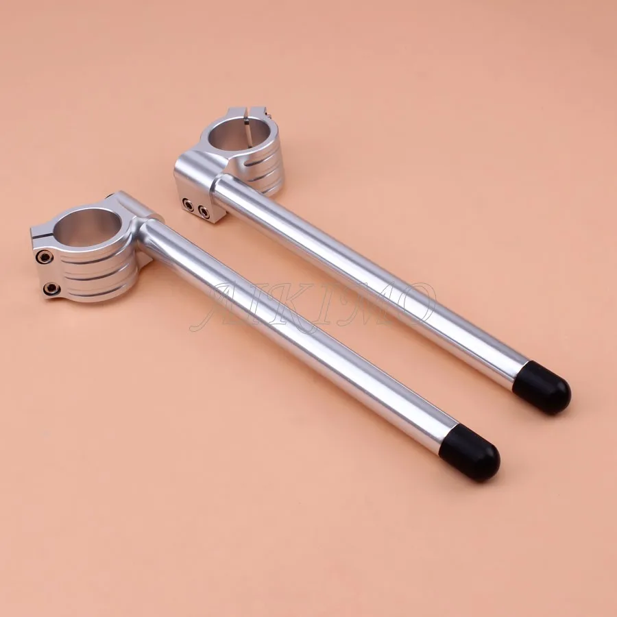 

Серебряный алюминиевый мотоциклетный 7/8 "22 мм Руль Клип Ons 31 32 33 35 37 39 41 51 мм рукоятки Универсальный подходит