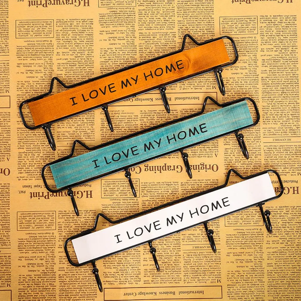 Креативное однотонное дерево кованое железо декоративный крючок идиллическое