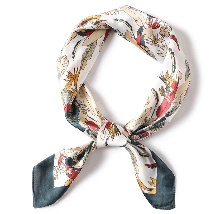 Ruicesstai Шелковый Атласный Женский квадратный шарф с принтом Женская повязка на