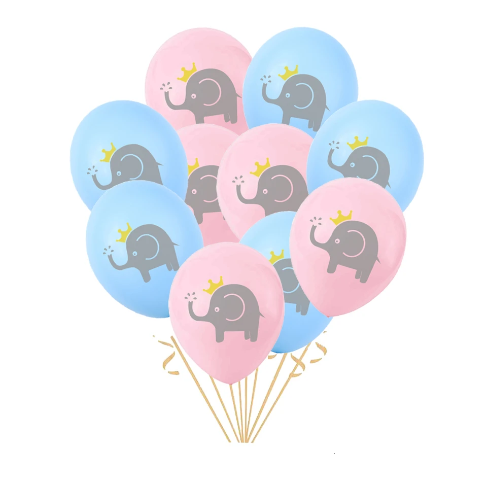 1 Набор 12 дюймов пол раскрывает слон латексный шар Мультфильм баннер торт Топпер