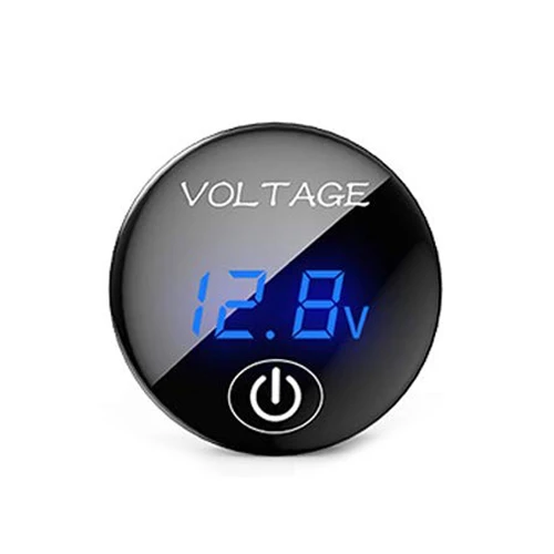 Blue Voltmeter LYKAS Автомобильный цифровой вольтметр Батарея Ёмкость Дисплей Напряжение метр с сенсорным экраном вкл/выкл переключатель для мотоцикла DC 5 V-48 V светодиодный Панель - Цвет: Blue Voltmeter