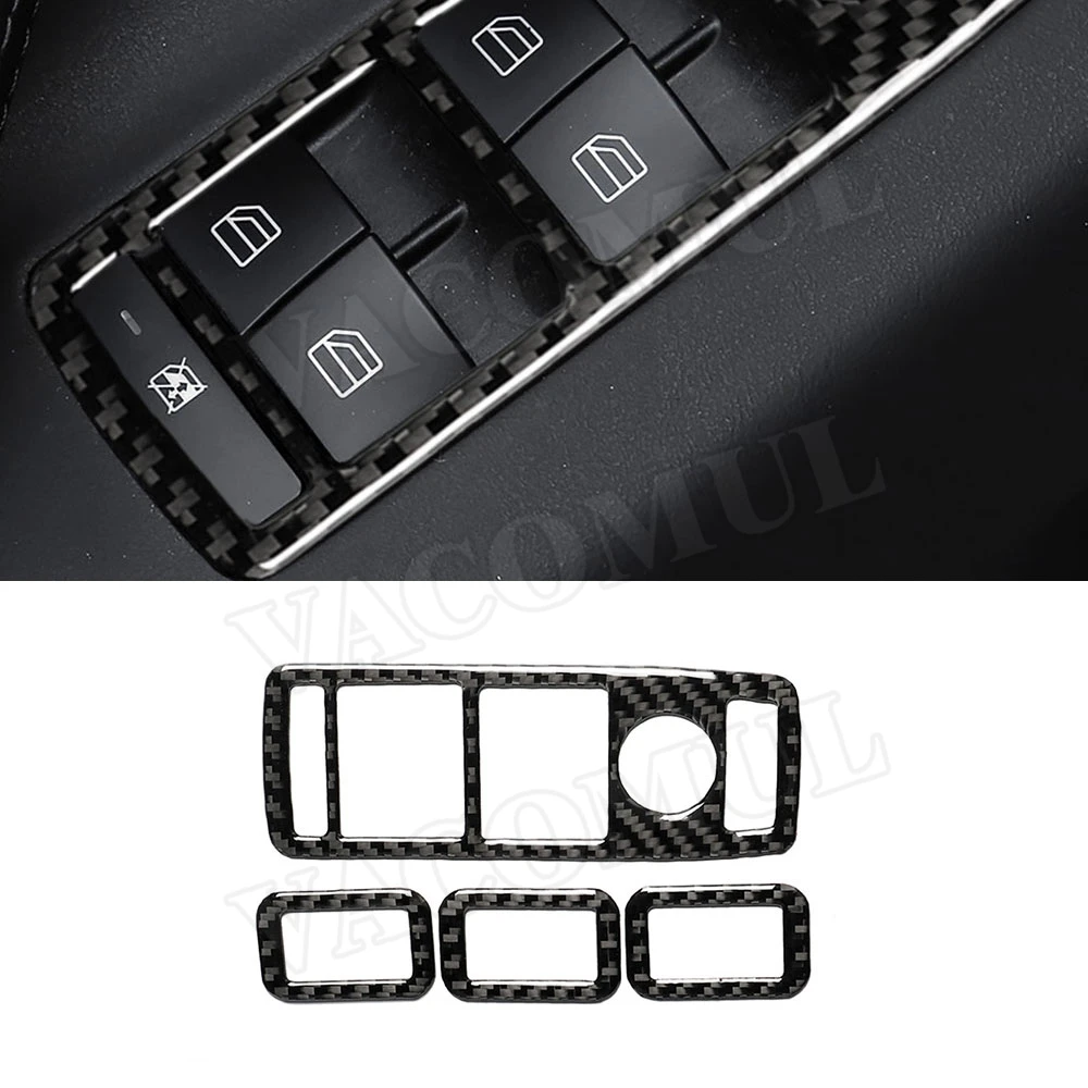

Carbon Fiber Interior Trim Window Lifter Switch Buttons Decorative Frame Cover Stickers For Tesla Model X 2014-2019
