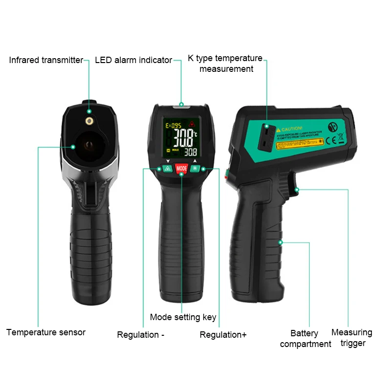 201 бесконтактный термометр цифровой инфракрасный метр Ручной ИК тестеры