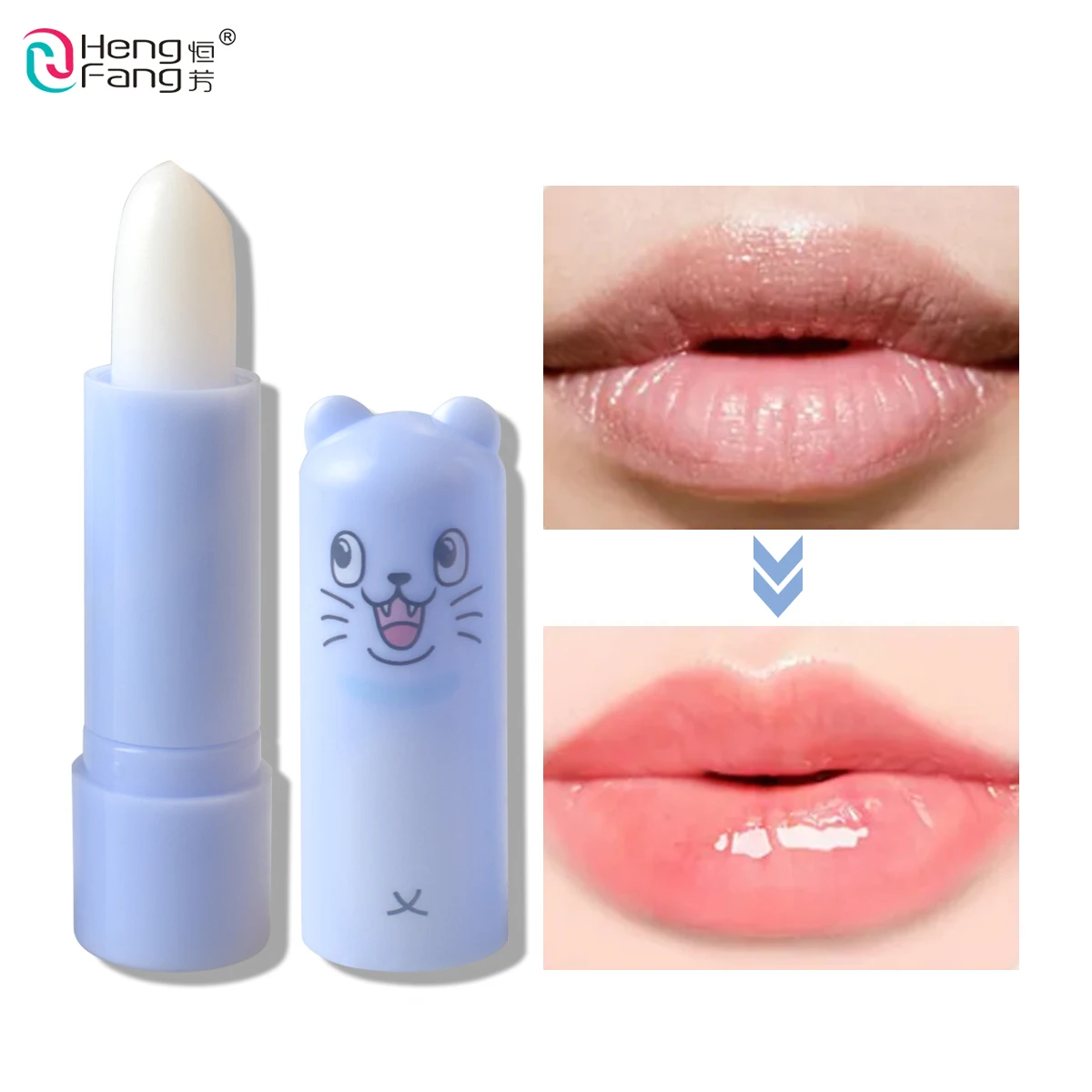 

HengFang Healthy Lipbalm Makeup Care Moisturizer Lipstick Nutritious Lip Balm Waterproof Cat Shape Pure Natural Safe Random 4078