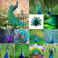 5d diy diamond painting peacock diamond embroidery animal scenery cross stitch full square round drill home decor manual gift