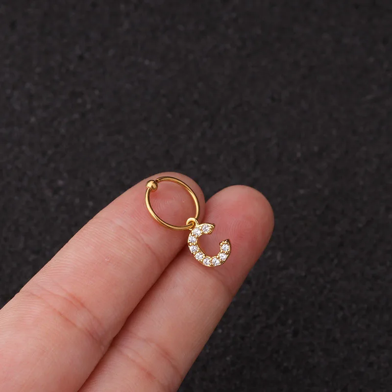 1 шт. модные креативные 26 Английских Букв серьги кольца с хрящами для женщин из