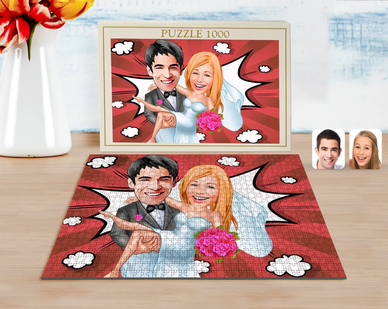 

Personalized Maried Caricature of 1000 Piece Professional Puzzle-9