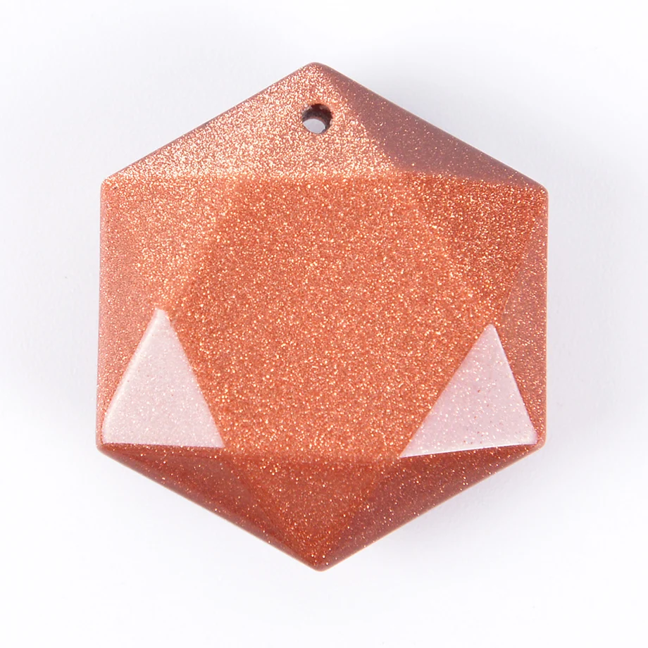 Граненый шестиугольная натурального драгоценного камня ожерелья и кулоны опал