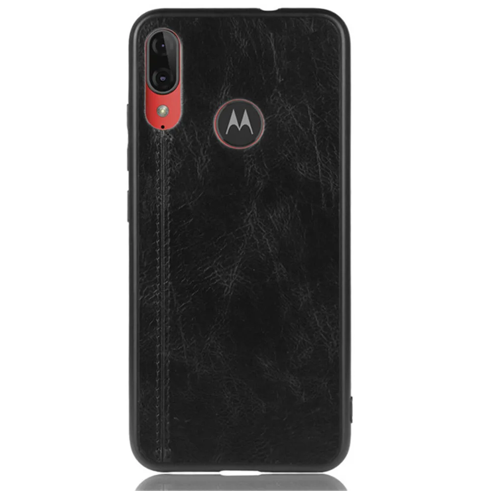 Роскошный чехол из телячьей кожи для Motorola Moto E6 Plus задняя панель искусственной