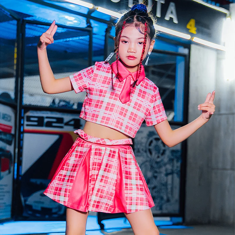 

Girls Jazz Street Dance Handsome Trendy Clothes New Summer Children'S Day HipHop Costume Suit Kids Catwalk Show Clothing 120-160