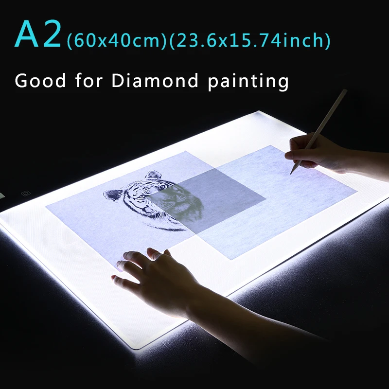 A2 Six level dimming Drawing Tablet LED Digital Graphics Light Pad Box Painting Tracing Panel diamond painting Accessories