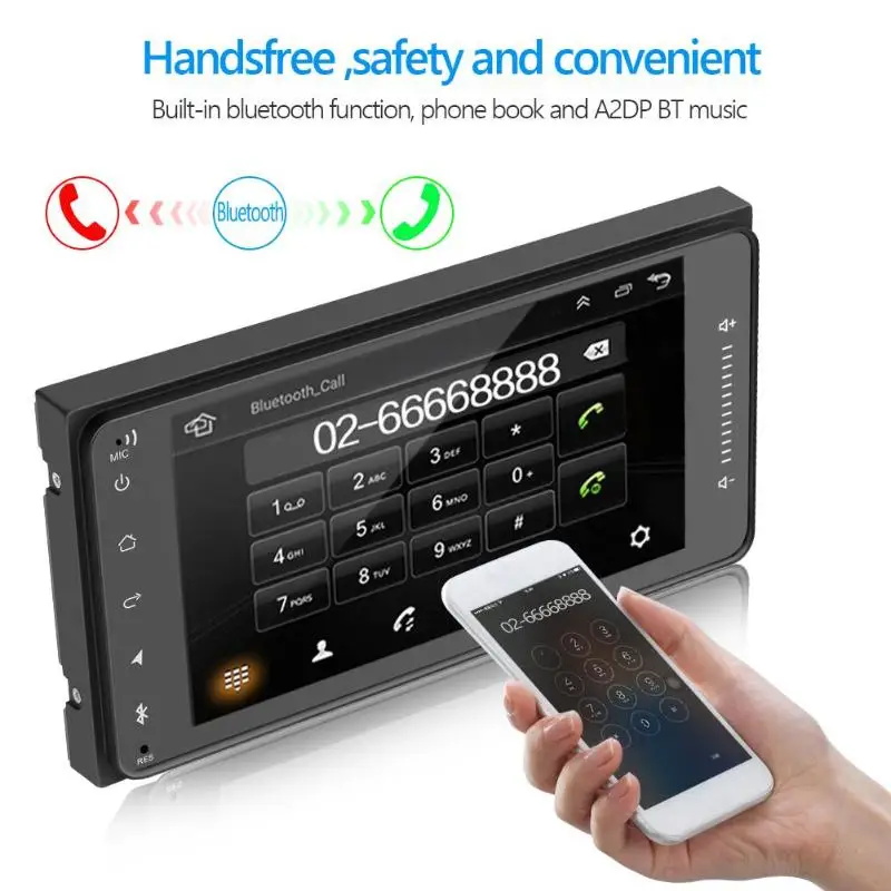 7 дюймов 2 DIN Android 8,1 1+ 16G HD 12V сенсорный экран стерео bluetooth USB gps Navi MP5 мультимедийный плеер FM радио для Toyota