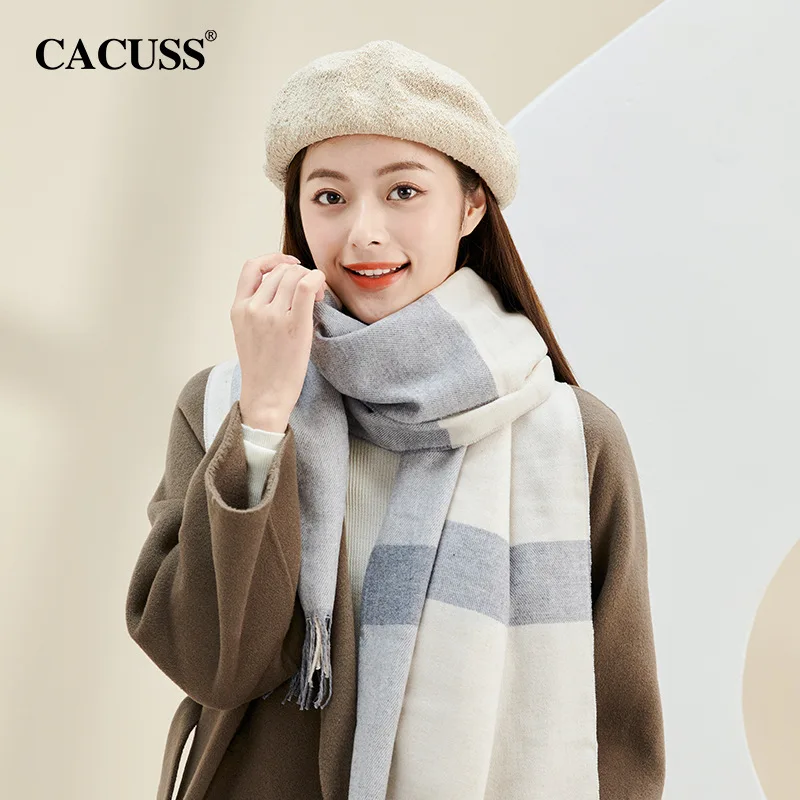 

Новинка 2020, зимний шарф, Женская шерстяная теплая универсальная вязаная верхняя одежда в Корейском стиле, шаль на осень и зиму