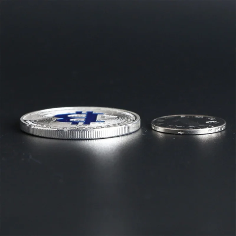 

Bitcoin Coin Art Collection Collectible Coins Bitcoin Painted Blue Silver Plated Interesting Collectibles Great Souvenir Gift