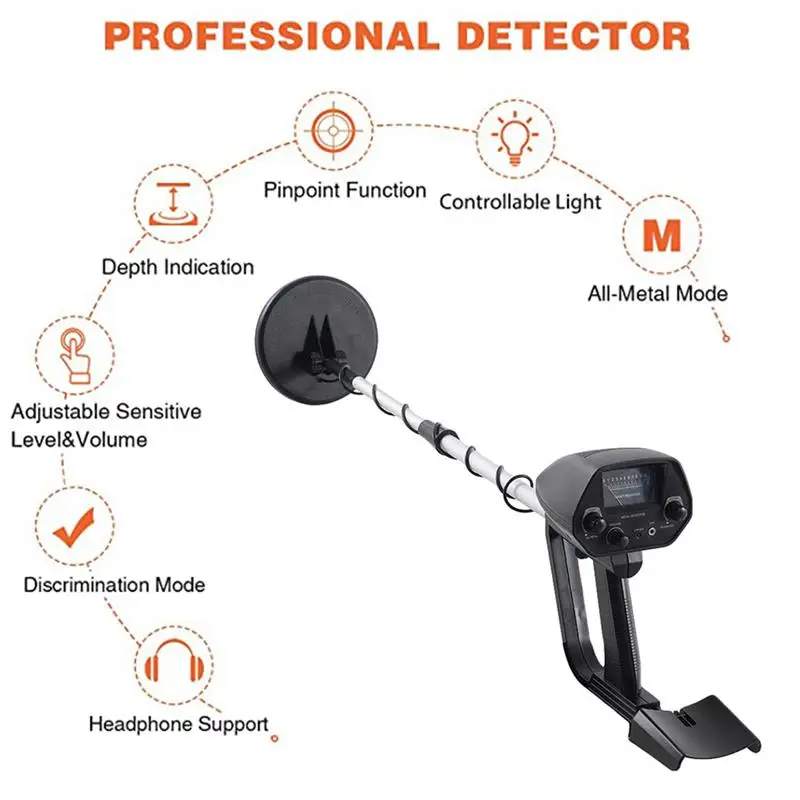 

MD4030 Metal Detector Mechanical Pointer Mode Professional Depth Metal Detectors for Coins Relics Gold