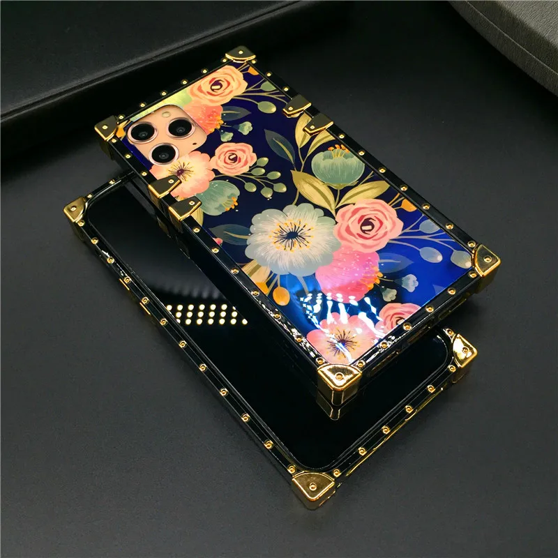 Роскошный Шикарный цветочный блестящий чехол с цветами чехлы для телефонов