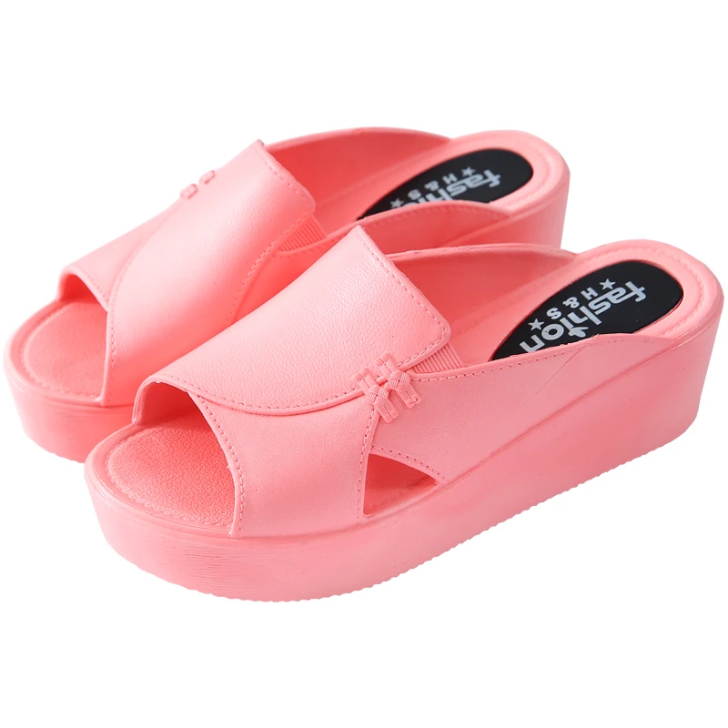 

Shoes Beige Heeled Sandals Rubber Slippers Platform On A Wedge Slides Black High Flat Massage Rome Fabric PU High-Heeled Shoes L