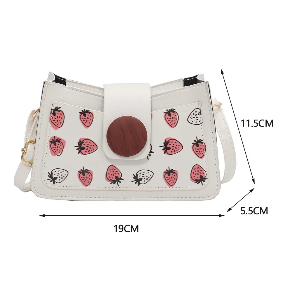 

Fashion Women Cartoon Printed Messenger Bags PU Leather Ladies Casual Shoulder Bag Vintage Small Square Crossbody Handbags 2021