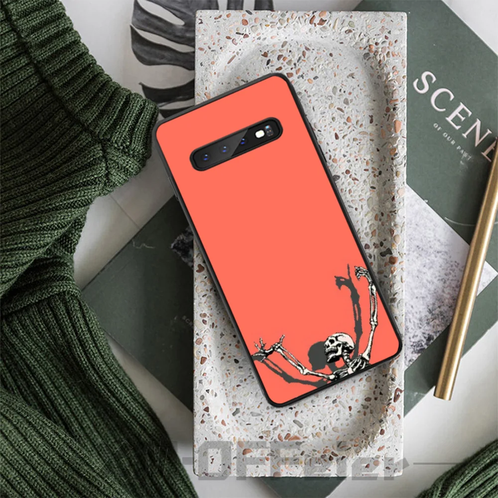 Reayou смешной череп искусство танцы мягкий черный чехол для телефона Samsung S9 plus S5 S6