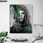 5d DIY алмазная живопись зелено-завод-женщина камни в форме ромба круглый Алмазная вышивка Стразы картина, Алмазная мозаика картина