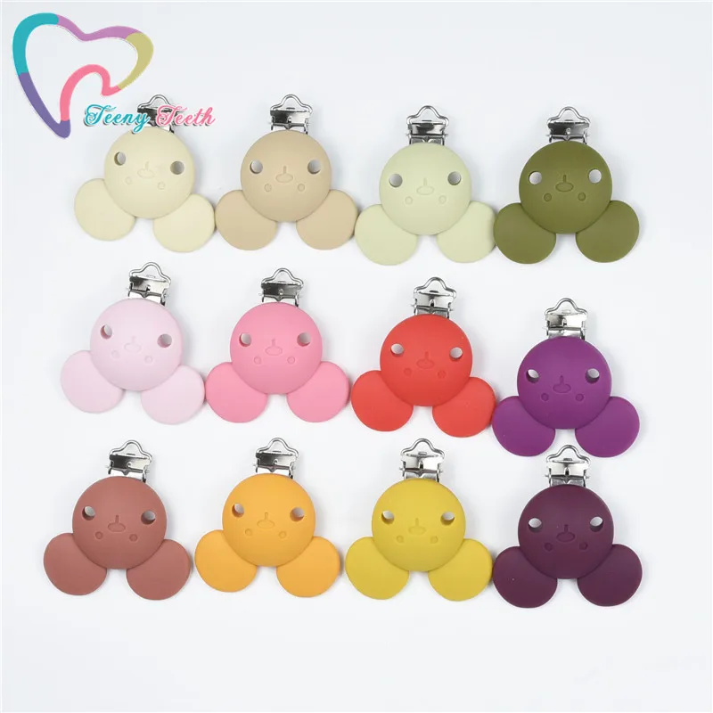 Pinzas redondas de silicona para morder, accesorios para chupete de beb&eacute;, soporte de cadena para chupete, joyer&iacute;a de enfermer&iacute;a, juguete, 50 Uds.-2