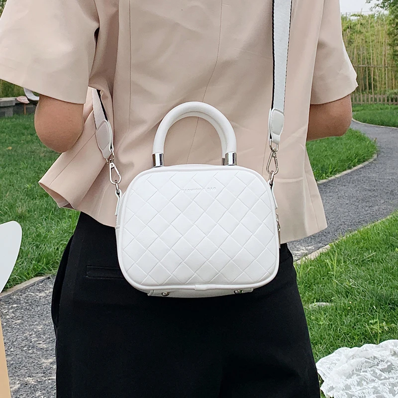 Высококачественные однотонные сумки через плечо из искусственной кожи для