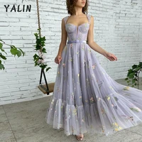 yalin new lavender tulle a line prom dresses sweetheart floral printed ankle length formal party gowns vestidos de fiesta