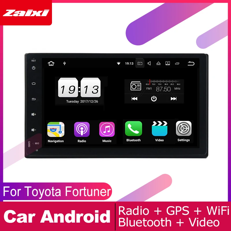 Автомагнитола ZaiXi 2 DIN с GPS навигацией для Toyota Fortuner 2016 ~ 2017 Android мультимедийная